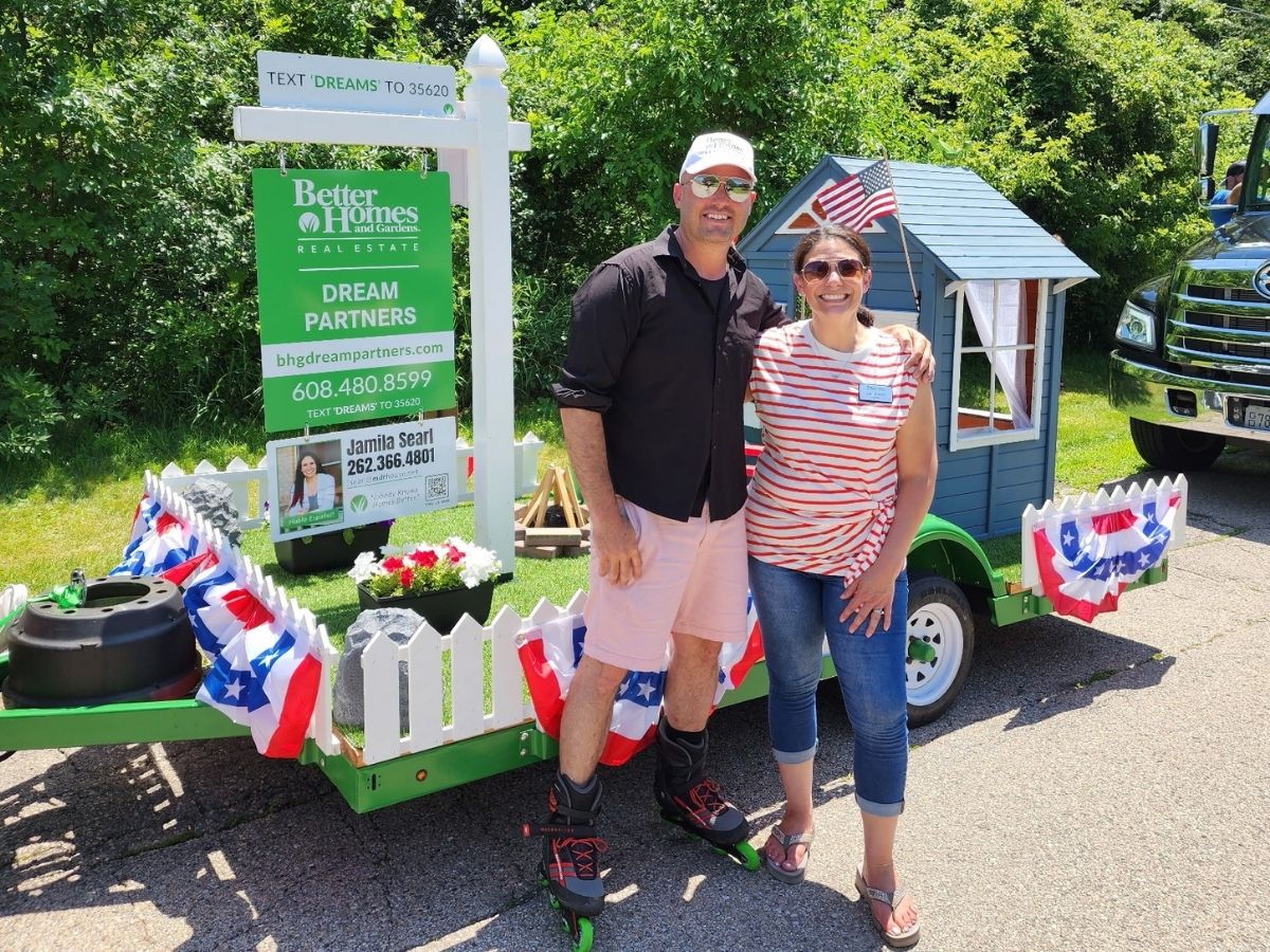 Realtors of Better Homes and Gardens Real Estate Dream Partners hosting a float in the 2025 Milton, WI Parade